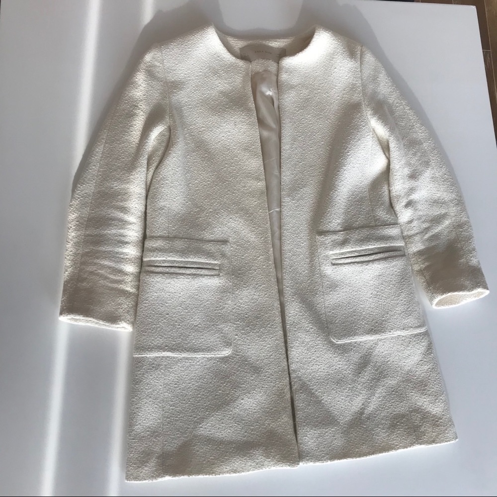 Zara light pea coat cream